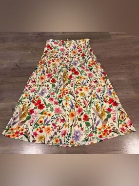 J.McLaughlin Dragonfly Garden Silk Blend Midi Skirt